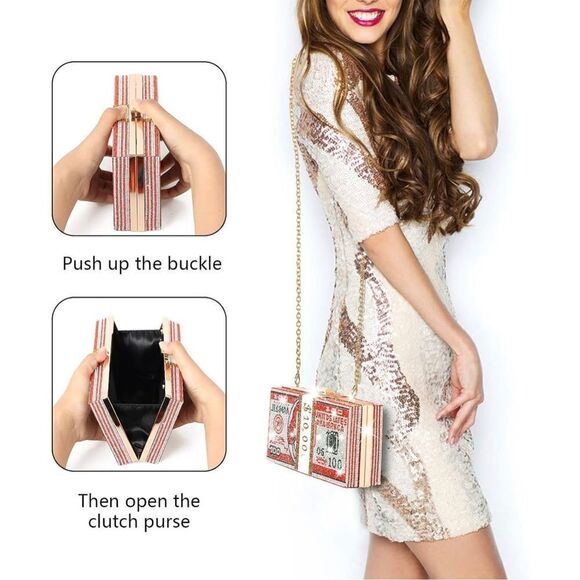 Bling Dollar Bill Bag - Picture 4 of 11